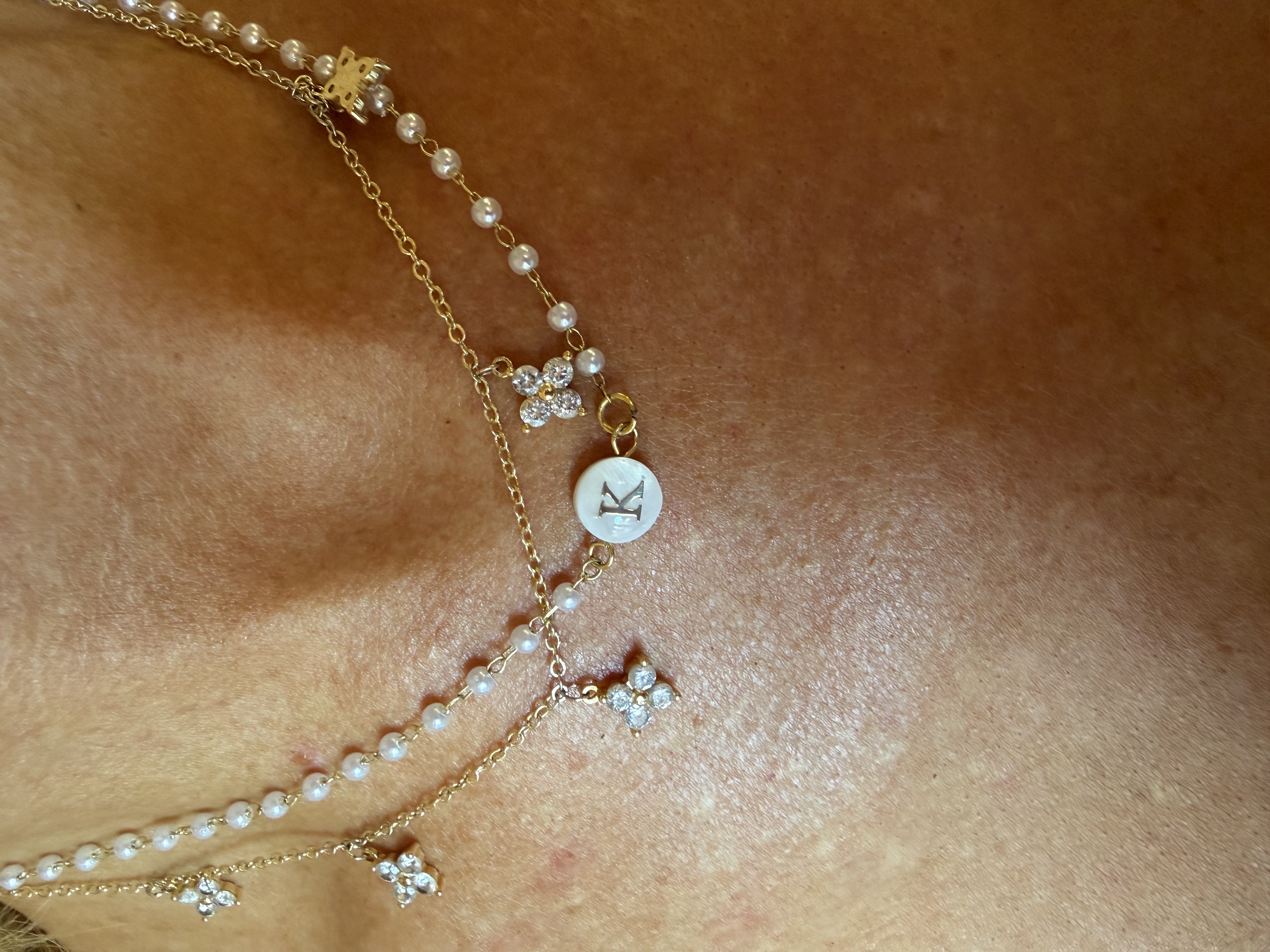 Pearl and gold necklace